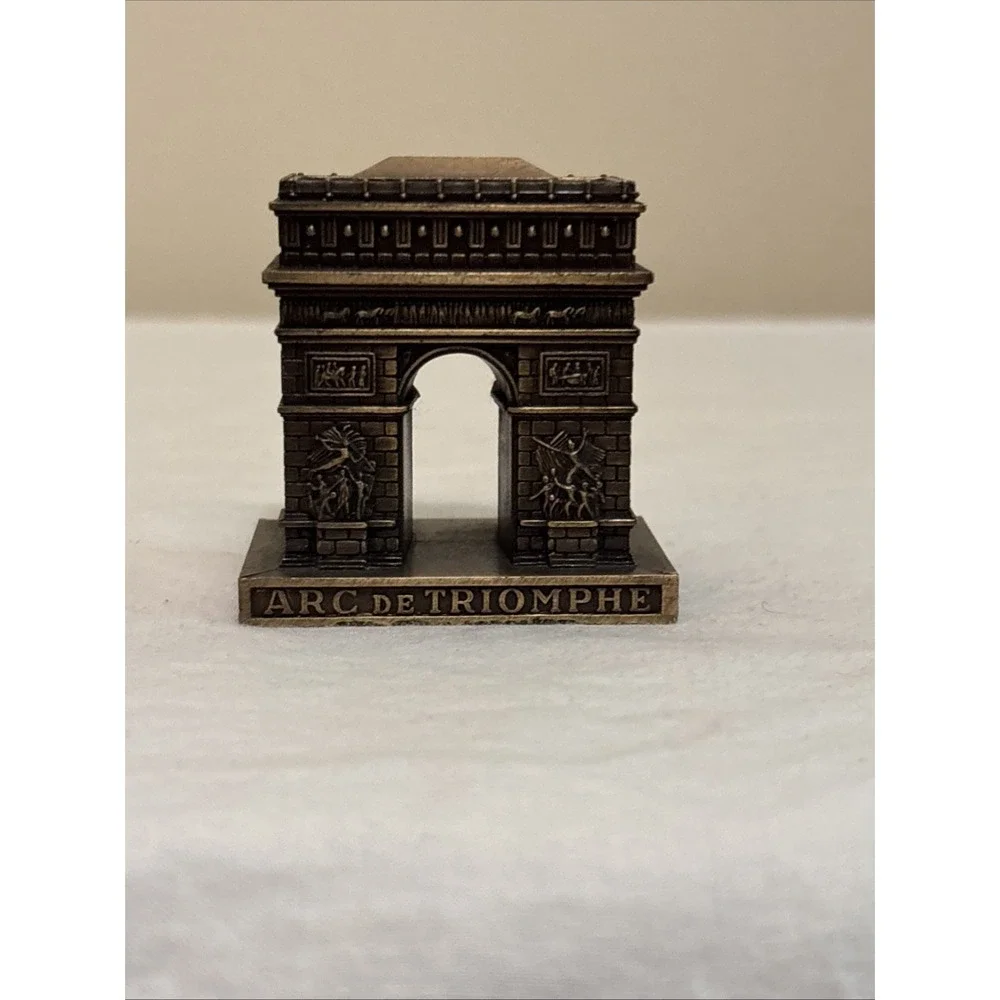 Arc De Triomphe Paris Souvenir Metal Figurine Paperweight Made In France
